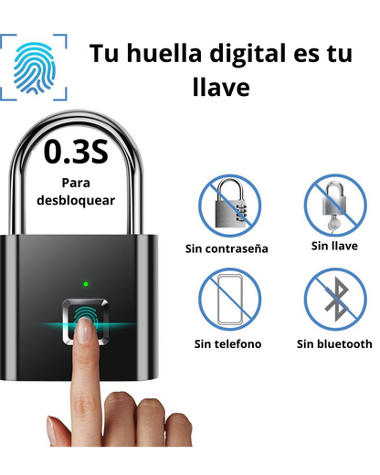 CANDADO INTELIGENTE CON HUELLA DACTILAR